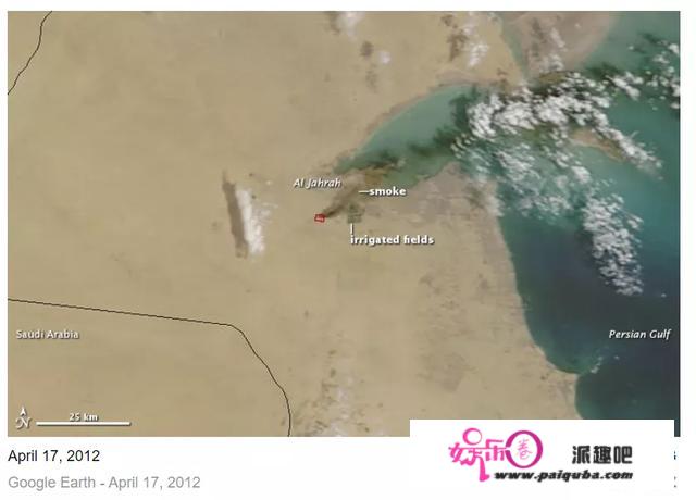 科威特“轮胎坟墓”爆发可怕火灾，黑烟遮天蔽日，从太空都能看到