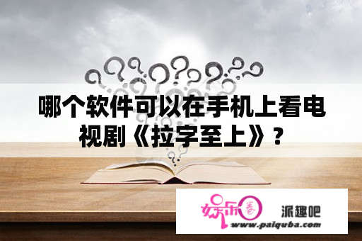 哪个软件可以在手机上看电视剧《拉字至上》？