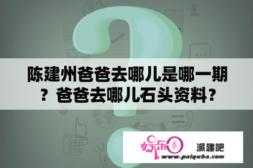 陈建州爸爸去哪儿是哪一期？爸爸去哪儿石头资料？