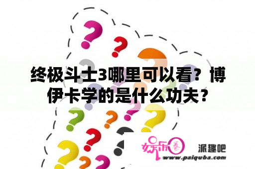 终极斗士3哪里可以看？博伊卡学的是什么功夫？