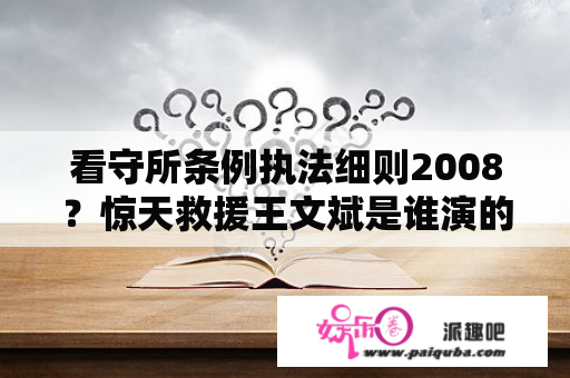 看守所条例执法细则2008？惊天救援王文斌是谁演的？