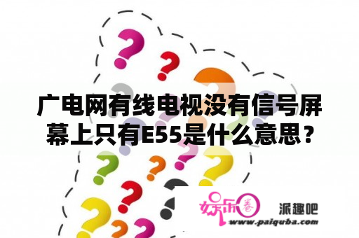 广电网有线电视没有信号屏幕上只有E55是什么意思？