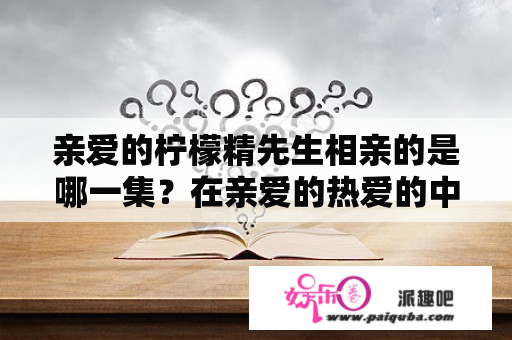 亲爱的柠檬精先生相亲的是哪一集？在亲爱的热爱的中佟年与韩商言的车窗吻是哪一集？