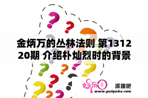 金炳万的丛林法则 第131220期 介绍朴灿烈时的背景音乐 女声唱的韩文歌叫什么名字？