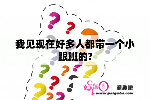 我见现在好多人都带一个小跟班的?