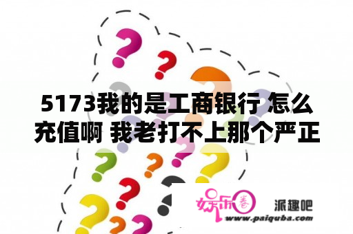 5173我的是工商银行 怎么充值啊 我老打不上那个严正码。