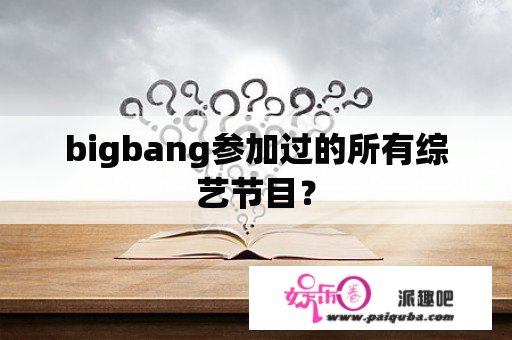 bigbang参加过的所有综艺节目？