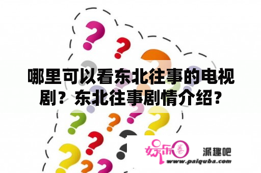 哪里可以看东北往事的电视剧？东北往事剧情介绍？