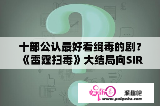 十部公认最好看缉毒的剧？《雷霆扫毒》大结局向SIR最后如何毁灭证据？