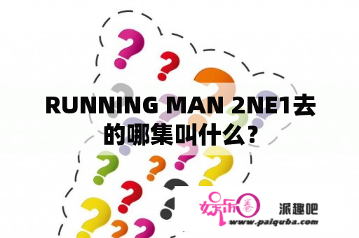 RUNNING MAN 2NE1去的哪集叫什么？