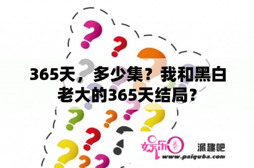 365天，多少集？我和黑白老大的365天结局？