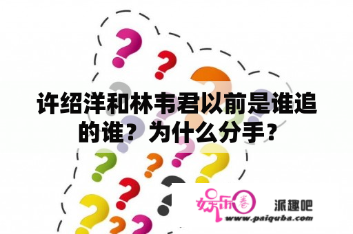 许绍洋和林韦君以前是谁追的谁？为什么分手？