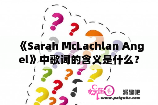 《Sarah McLachlan Angel》中歌词的含义是什么？