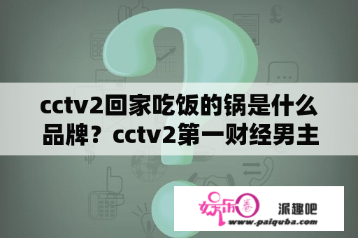 cctv2回家吃饭的锅是什么品牌？cctv2第一财经男主持人？