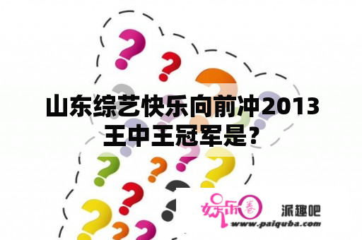 山东综艺快乐向前冲2013王中王冠军是？