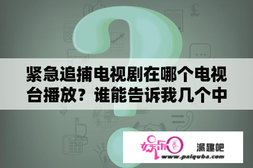 紧急追捕电视剧在哪个电视台播放？谁能告诉我几个中国刑侦大案纪实连续剧？