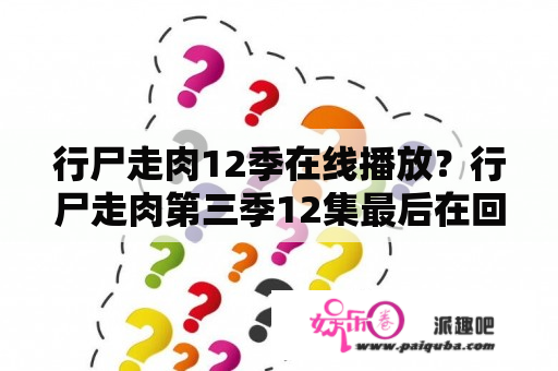 行尸走肉12季在线播放？行尸走肉第三季12集最后在回监狱的路上，瑞克把什么东西放在车上？像是一个包？