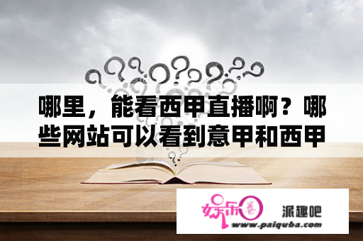 哪里，能看西甲直播啊？哪些网站可以看到意甲和西甲的直播啊？