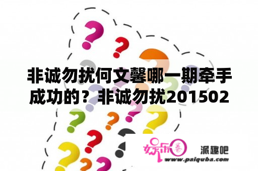 非诚勿扰何文馨哪一期牵手成功的？非诚勿扰20150228何文馨