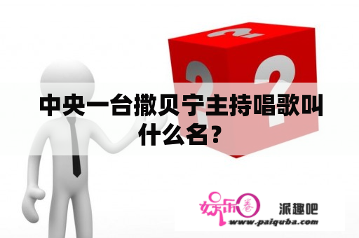 中央一台撒贝宁主持唱歌叫什么名？