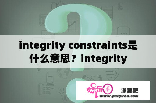 integrity constraints是什么意思？integrity