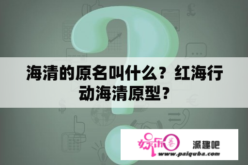 海清的原名叫什么？红海行动海清原型？