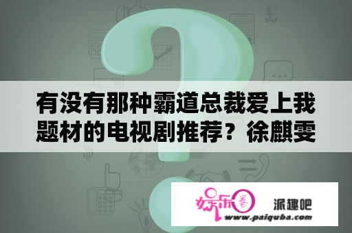 有没有那种霸道总裁爱上我题材的电视剧推荐？徐麒雯宫锁心玉扮演的谁？