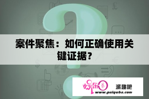 案件聚焦：如何正确使用关键证据？