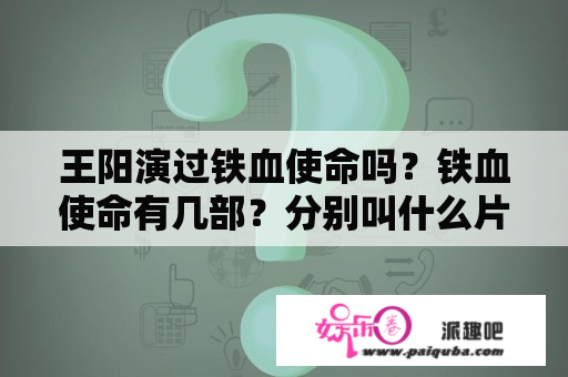 王阳演过铁血使命吗？铁血使命有几部？分别叫什么片名？