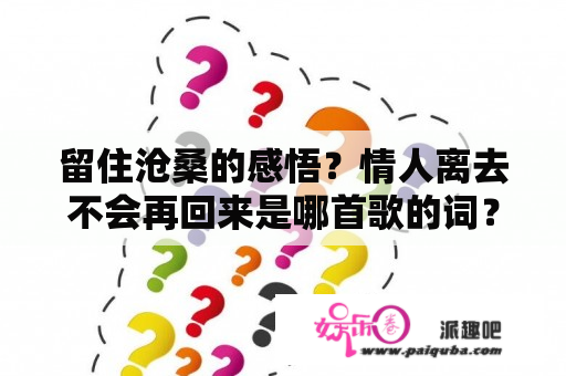 留住沧桑的感悟？情人离去不会再回来是哪首歌的词？