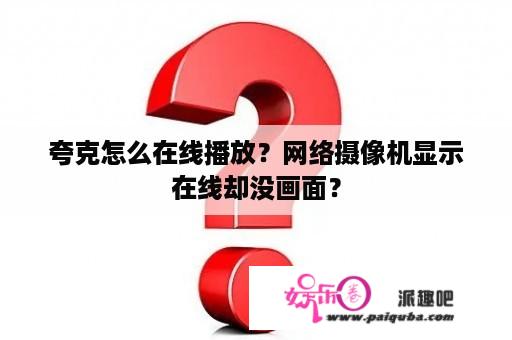 夸克怎么在线播放？网络摄像机显示在线却没画面？