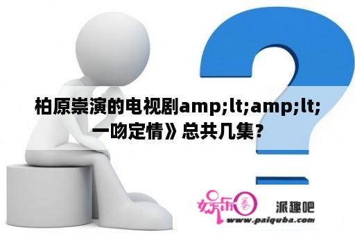 柏原崇演的电视剧amp;lt;amp;lt;一吻定情》总共几集？