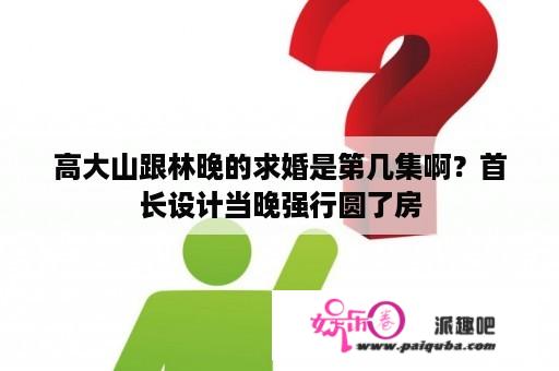 高大山跟林晚的求婚是第几集啊？首长设计当晚强行圆了房