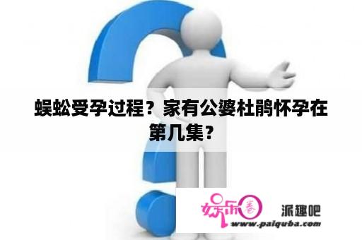 蜈蚣受孕过程？家有公婆杜鹃怀孕在第几集？