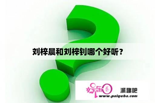 刘梓晨和刘梓钊哪个好听？