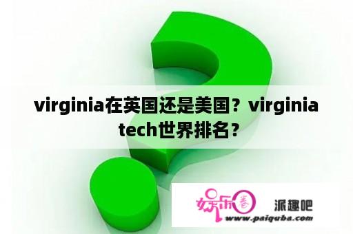 virginia在英国还是美国？virginia tech世界排名？