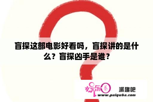 盲探这部电影好看吗，盲探讲的是什么？盲探凶手是谁？