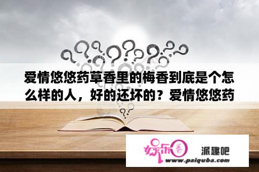 爱情悠悠药草香里的梅香到底是个怎么样的人，好的还坏的？爱情悠悠药草香结局是什么？