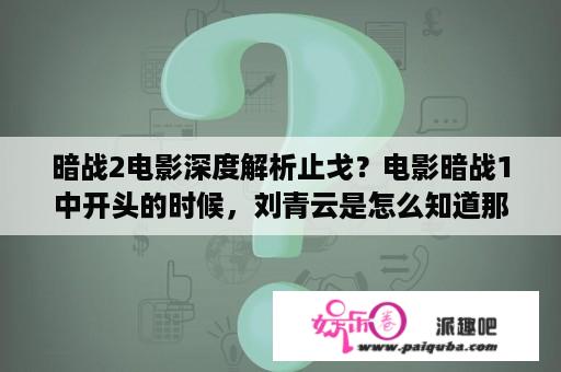 暗战2电影深度解析止戈？电影暗战1中开头的时候，刘青云是怎么知道那个警察是主犯的？