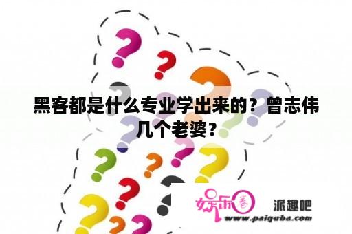 黑客都是什么专业学出来的？曾志伟几个老婆？