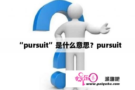 “pursuit”是什么意思？pursuit