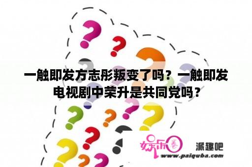 一触即发方志彤叛变了吗？一触即发电视剧中荣升是共同党吗？