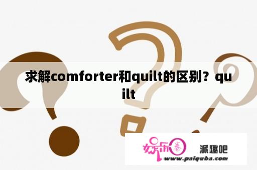 求解comforter和quilt的区别？quilt