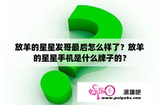 放羊的星星发哥最后怎么样了？放羊的星星手机是什么牌子的？