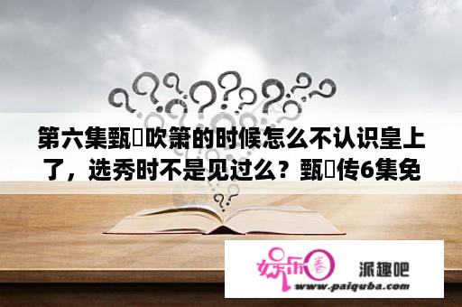 第六集甄嬛吹箫的时候怎么不认识皇上了，选秀时不是见过么？甄嬛传6集免费完整