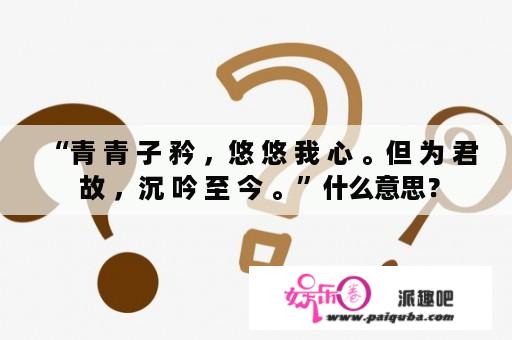 “青 青 子 矜 ，悠 悠 我 心 。但 为 君 故 ，沉 吟 至 今 。”什么意思？