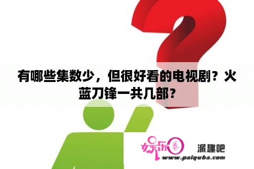 有哪些集数少，但很好看的电视剧？火蓝刀锋一共几部？