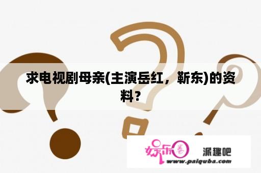 求电视剧母亲(主演岳红，靳东)的资料？