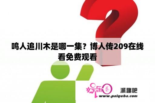 鸣人追川木是哪一集？博人传209在线看免费观看