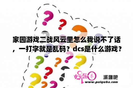 家园游戏二战风云里怎么我说不了话，一打字就是乱码？dcs是什么游戏？